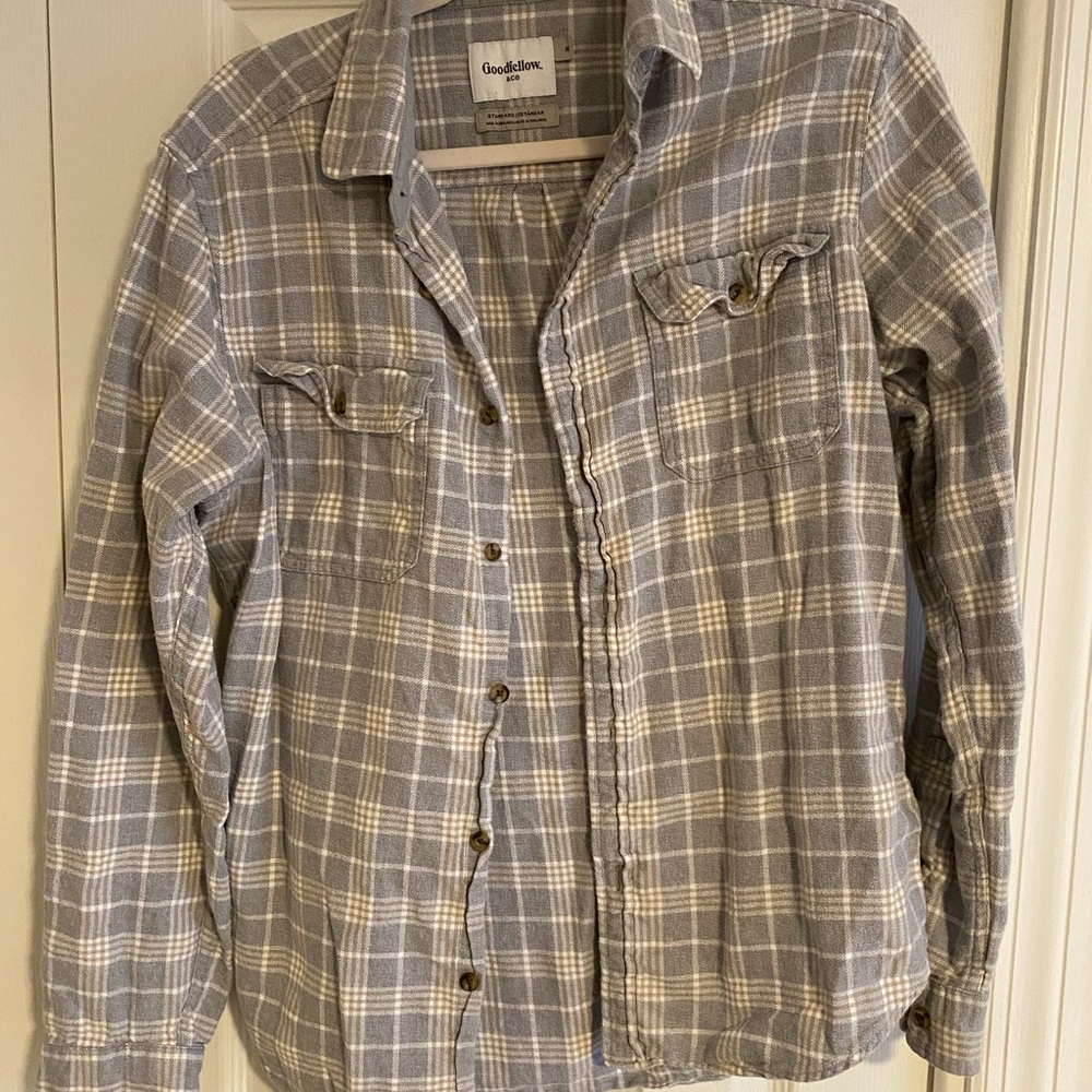Goodfellow & Co Gray Plaid Shirt